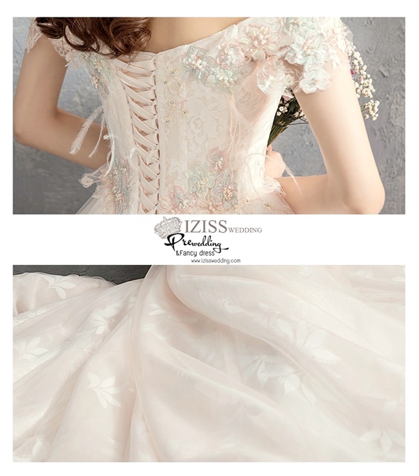 BR364 **พรีออเดอร์**ชุดแต่งงาน&ชุดเจ้าสาวแนวเรียบหรู สีขาวเกรดพรีเมี่ยม น่ารัก สวยโดดเด่นไม่ซ้ำใคร