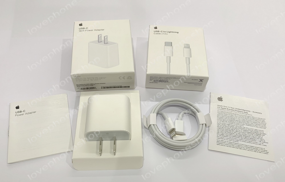 ชุดหัวชาร์จ Apple 18W USB-C Power Adapter และ สาย USB-C to Lightning Cable (ส่งฟรี)
