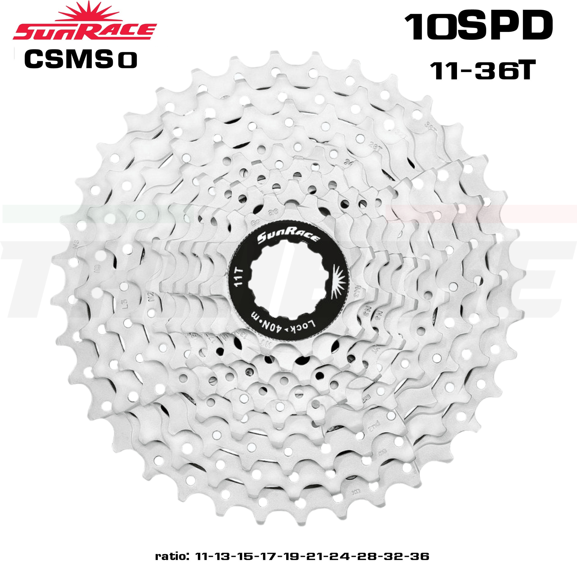เฟืองจักรยาน SUNRACE 10 SPD รุ่น CSMS0 ขนาด 11-36T