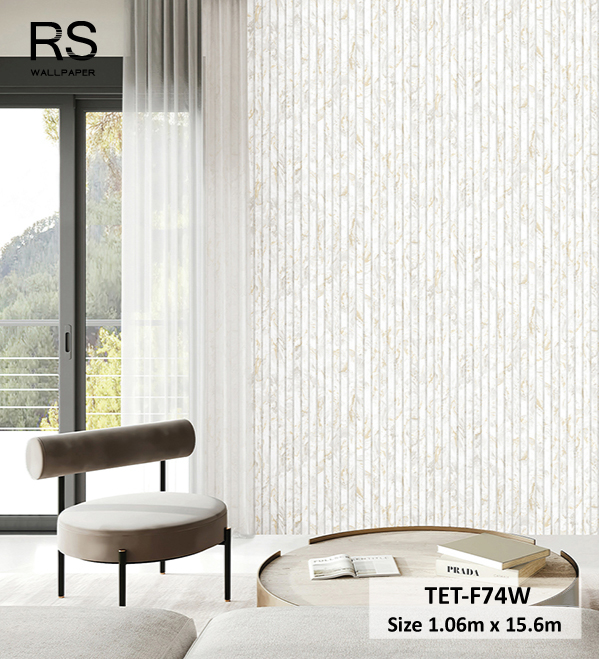 วอลเปเปอร์ลายหินอ่อน สีเทาแทรกสีทอง TET-F74W