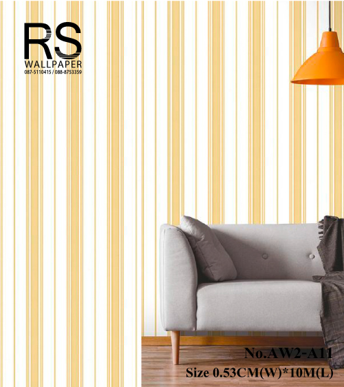 วอลเปเปอร์ ลายทางลง คลาสสิค หรู พื้นสีขาว ลายสีทอง AW2-A11