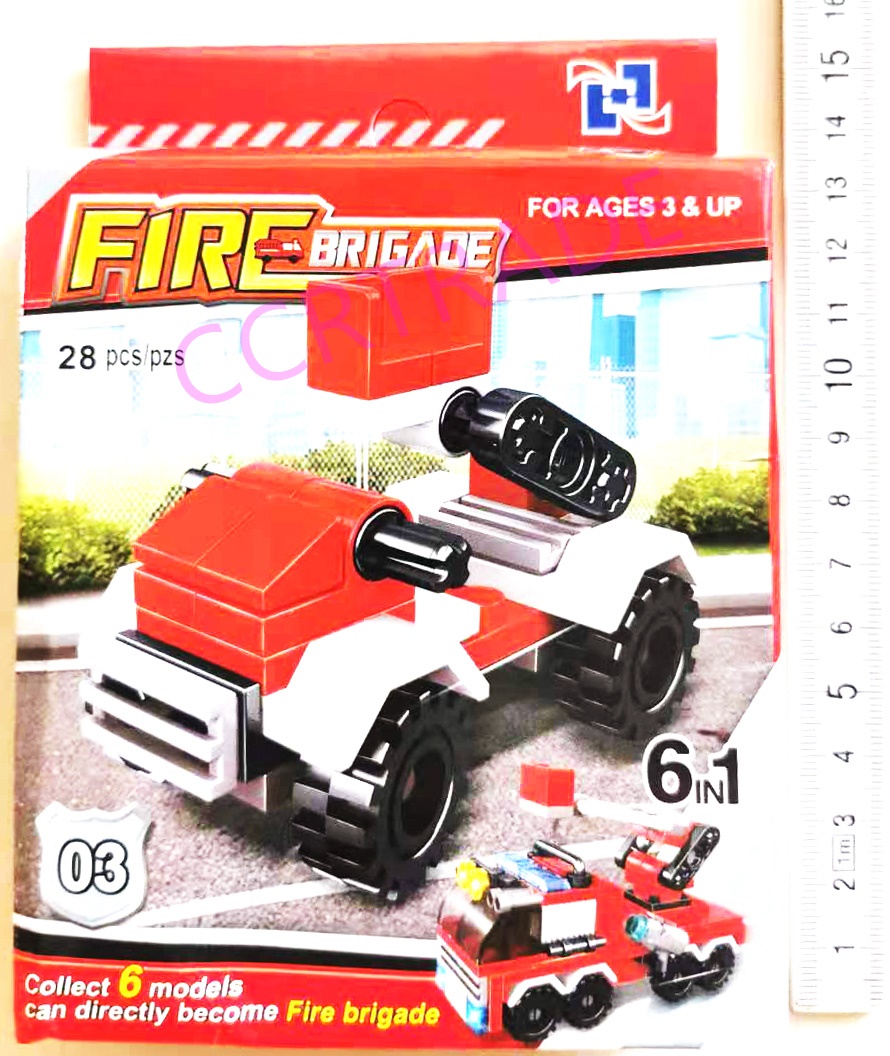 เลโก้รถดับเพลิงกล่องใหญ่ 10.5x15 ซม.