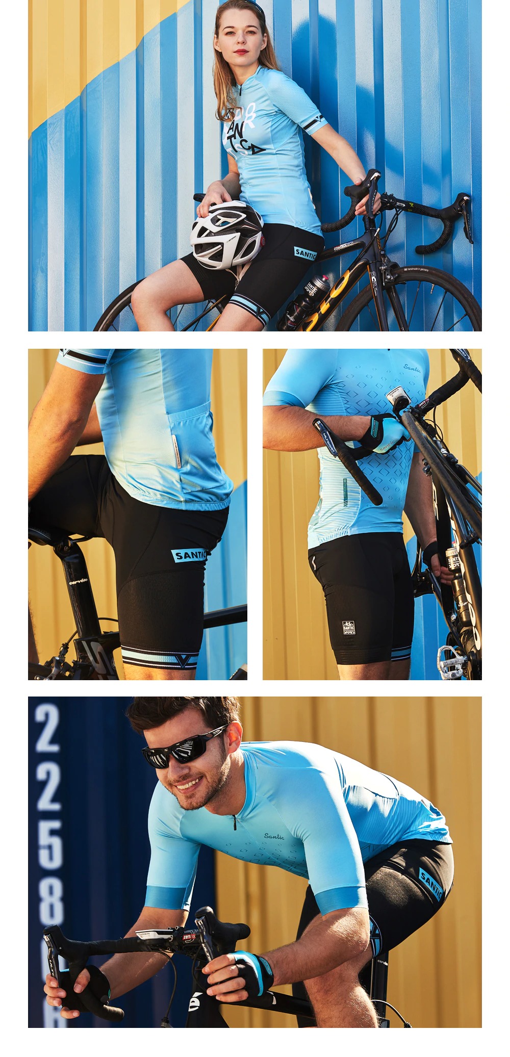 กางเกงปั่นจักรยานผู้หญิง SANTIC รุ่น 9C05104 4D จักรยาน