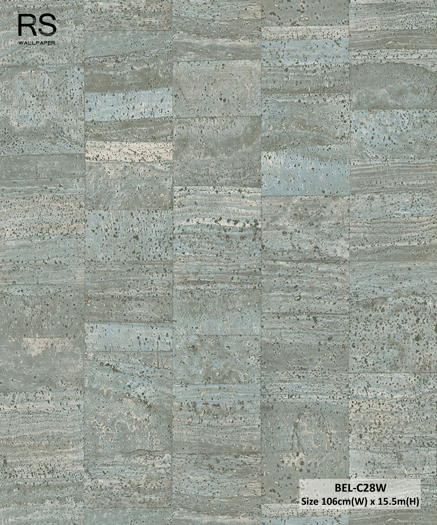 วอลเปเปอร์ลายหินอ่อน สีเขียวอมเทา BEL-C28W