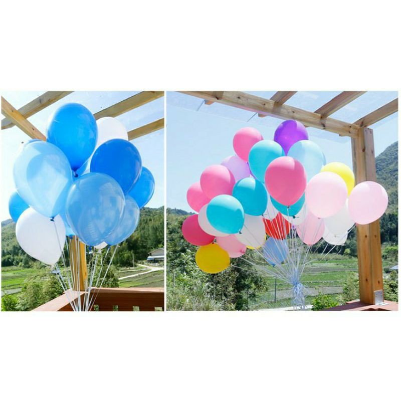 ลูกโป่ง 10 นิ้ว 40 ลูก คละสี สีสวยสด เนื้อหนา ผลิตในไทย พร้อมส่ง