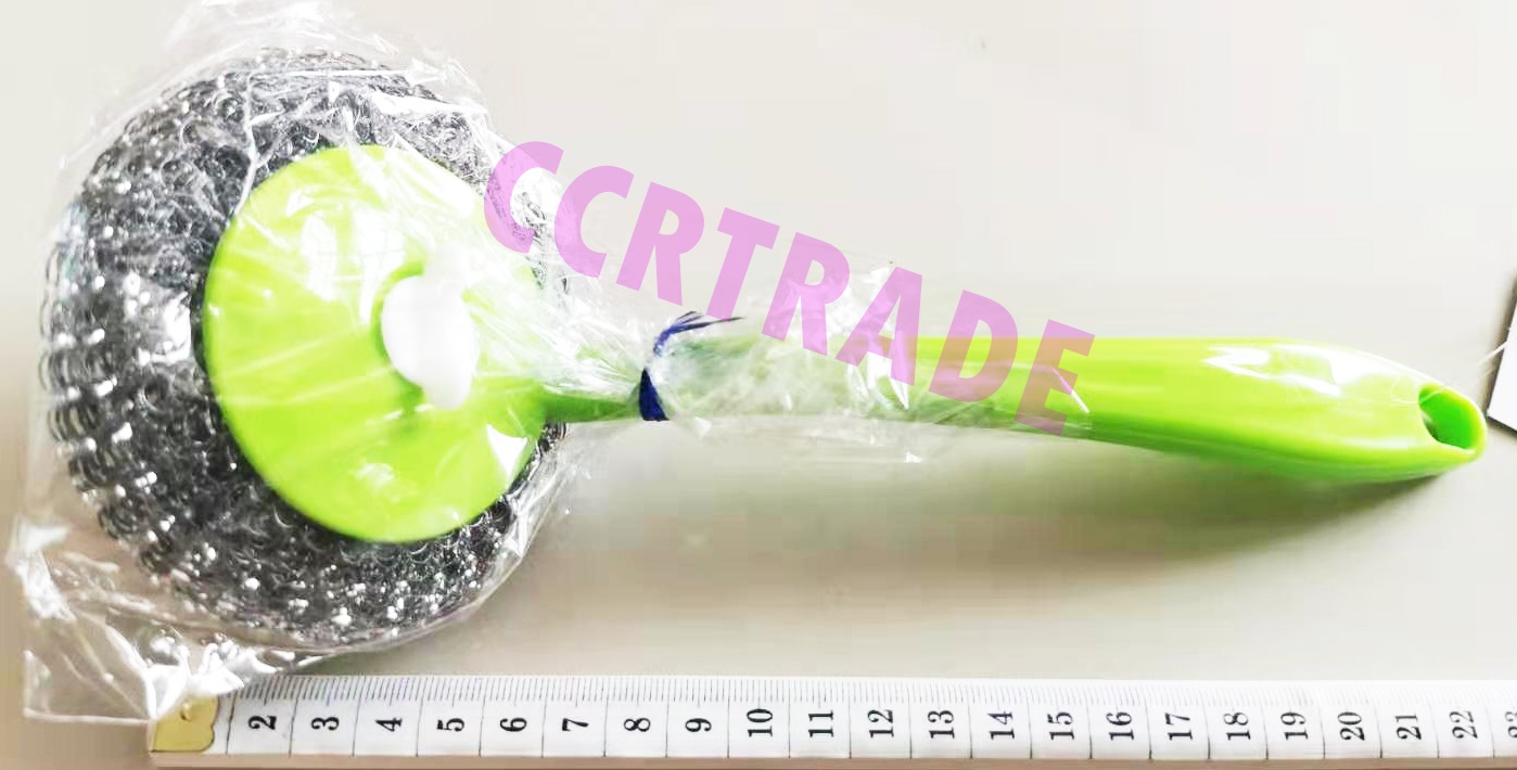 แปรงขัดกะทะด้ามพลาสติกสีหวาน 24 ซม.