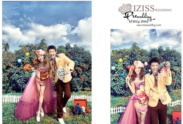 PW025 - **เลิกผลิตค่ะ** ชุดคู่ถ่ายพรีเวดดิ้ง (prewedding dress) & ชุดแต่งงานแฟนซี (Fancy wedding dress)ชายหญิง "ธีมสีชมพู-เหลือง"