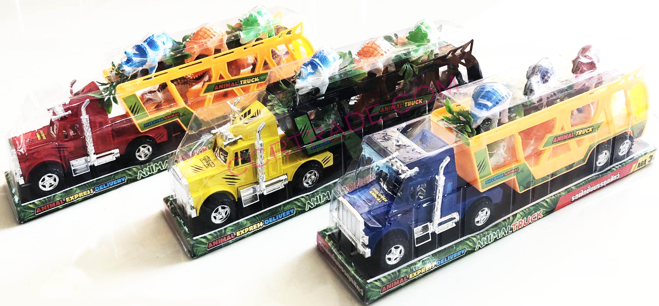 รถบรรทุกไดโนเสาร์ 6 ชิ้นฝาครอบ มีลาน 37 ซม.(1x3)