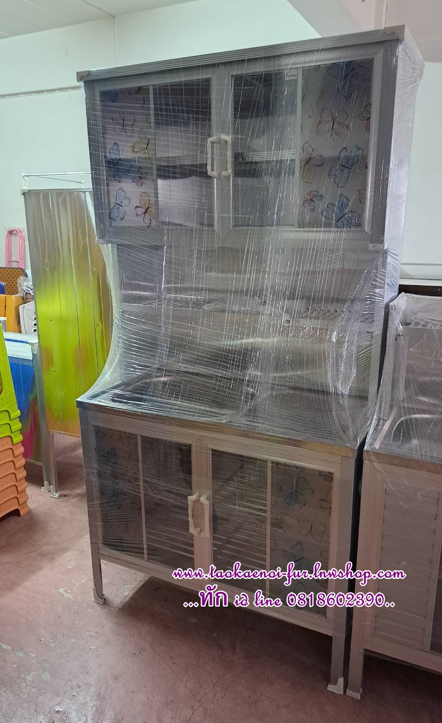 TSL-L ตู้ซิงค์-สูง (เสาเหลี่ยม+ขอบเหลี่ยม) โครงเหล็ก