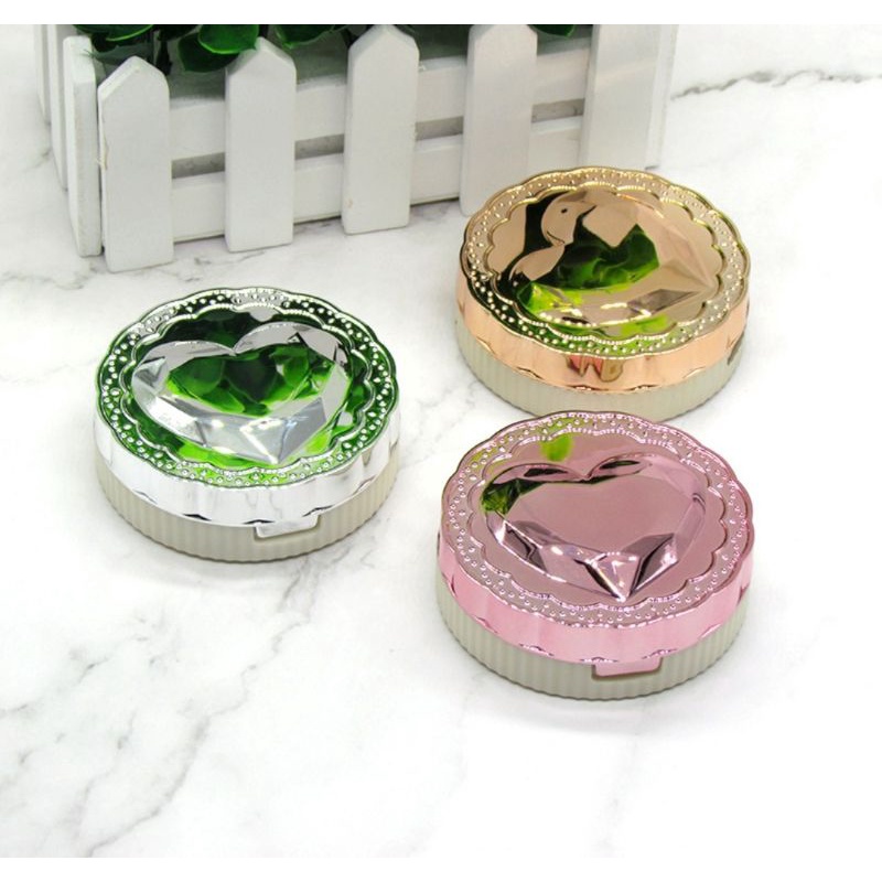 กล่องรี กล่องใส่รีเทนเนอร์ มีกระจก 🌊ลายหัวใจเมทาลิก❤️ สวยหรู กล่องรีเทนเนอร์ พร้อมส่งจากไทย