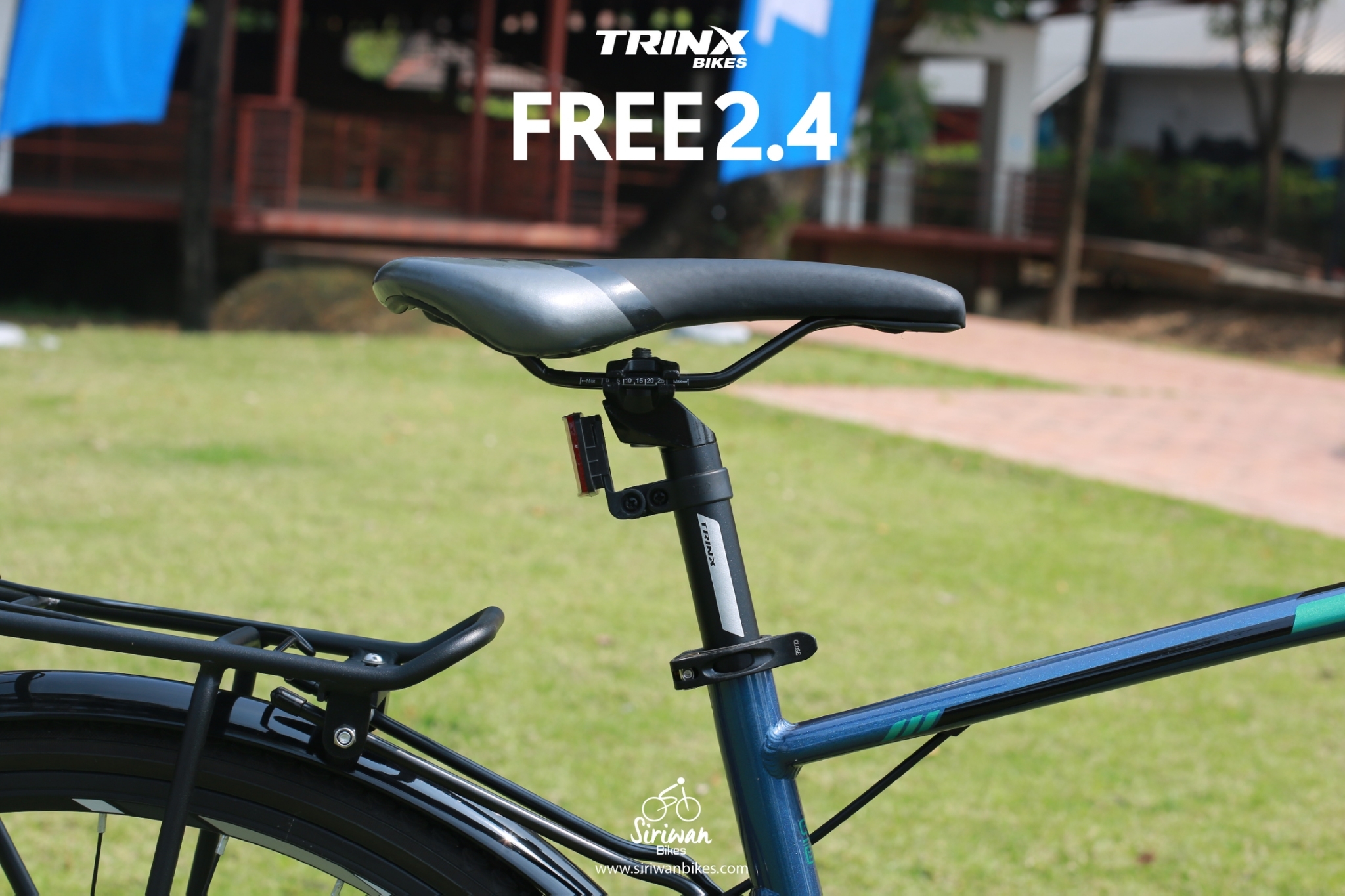 TRINX : FREE2.4 จักรยานไฮบริด เฟรมอลูมิเนียม 24 สปีด ดิสเบรค พร้อมตะแกรง บังโคลน ขาตั้ง