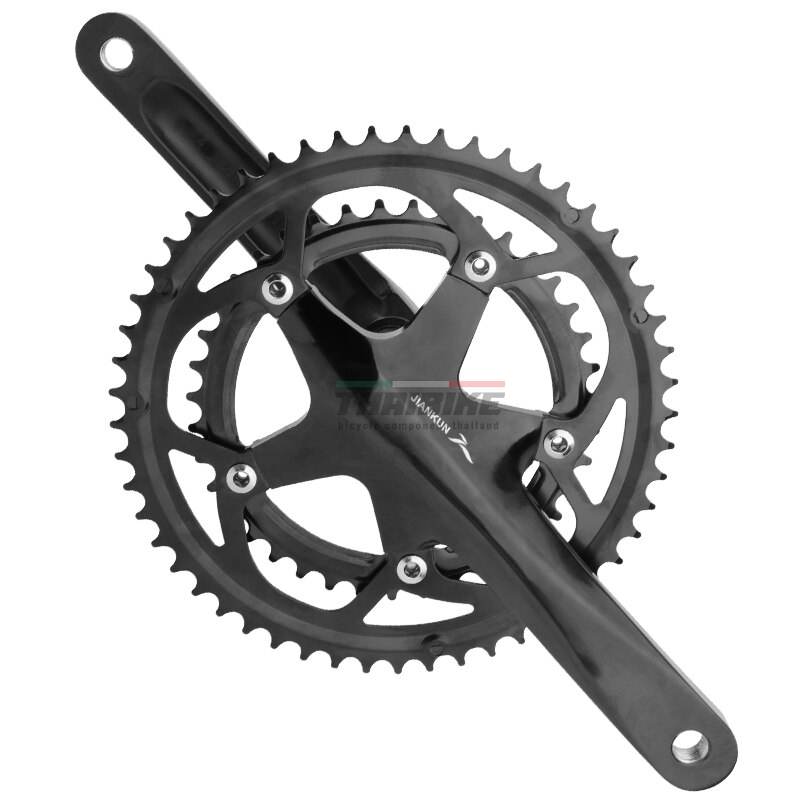 ชุดขาจานจักรยานเสือหมอบพร้อมกะโหลก ยี่ห้อ Jiankun ขนาด 53-39T ขาจาน 170มม.