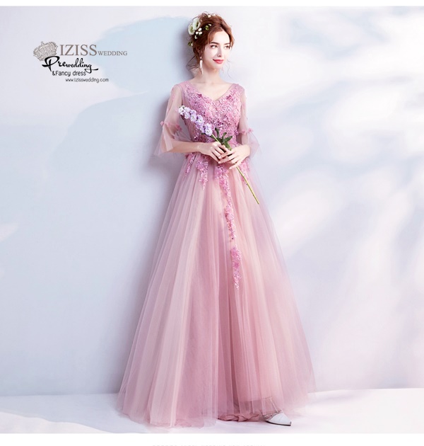 DL031 - **พรีออเดอร์** ชุดราตรี เดรสยาวออกงาน (Night party dresses) ชุดไปงานแต่งงานสวยๆ "ธีมสีชมพูกะปิ"