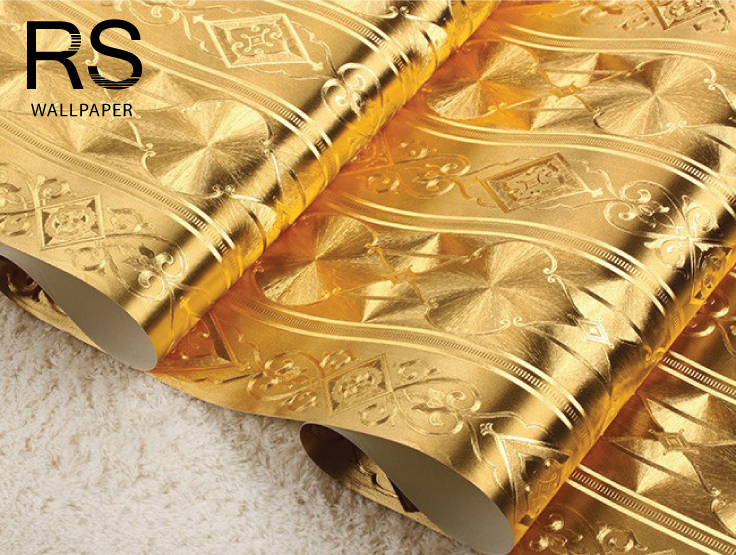 วอลเปเปอร์ลายทางคลาสสิคสีทอง LTD-J55