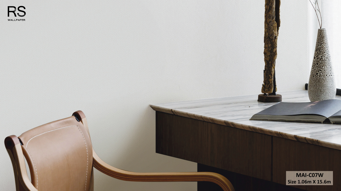 วอลเปเปอร์ลายผ้า สีเทาอ่อน MAI-C07W