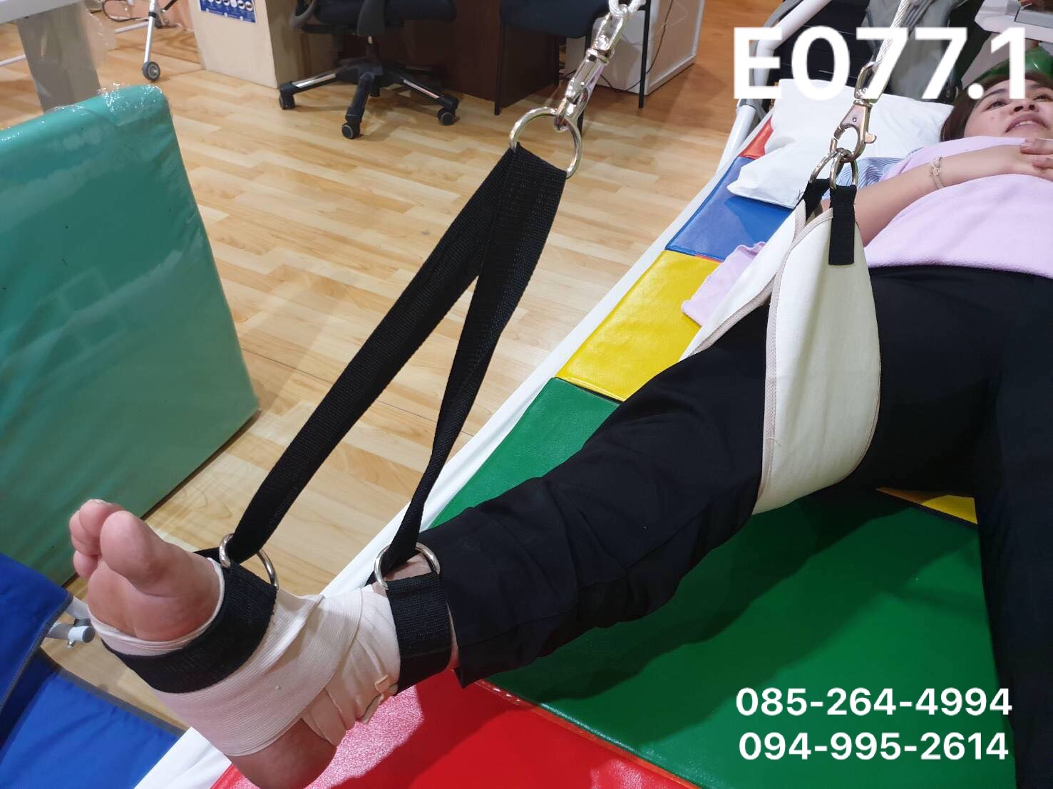 ชุดฝึกกำลังขาแบบแกว่ง/ผ้าสามห่วง/ไม้รูปกระดูกพร้อมเชือก/ตะขอตัว s /ผ้าพยุงขา