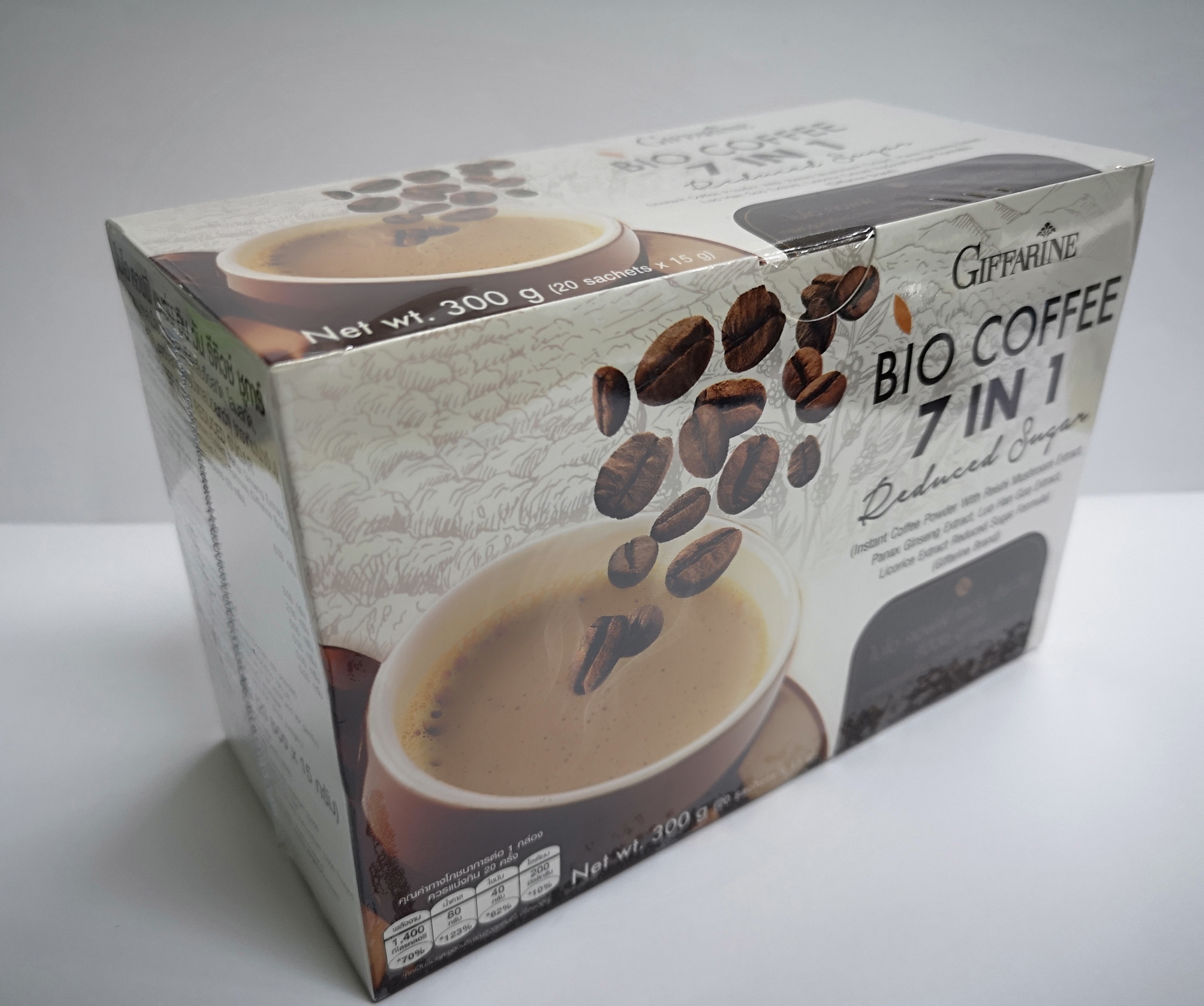 กาแฟไบโอคอฟฟี่ 7 in 1 สูตรน้ำตาลน้อย (กาแฟผสมเห็ดหลินจือสกัด,โสมสกัด,หล่อฮังก้วยสกัด,ชะเอมสกัด)