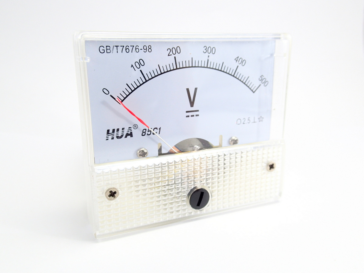 DC โวลต์มิเตอร์แบบเข็ม Analog 0-500V