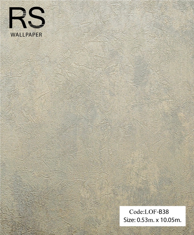วอลเปเปอร์ลายสนิมผิวหยาบโทนสีฟ้าครีม LOF-B38