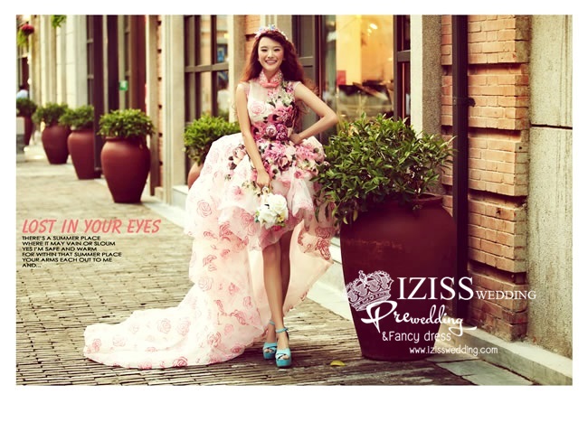 PW040 - **เลิกผลิตค่ะ** ชุดคู่ถ่ายพรีเวดดิ้ง (prewedding dress) & ชุดแต่งงานแฟนซี (Fancy wedding dress)ชายหญิง "ธีมสีชมพู-เหลือง"