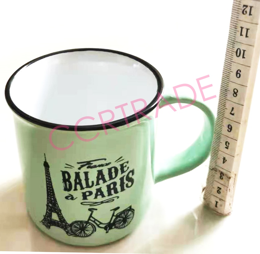 แก้วกระเบื้อง มีหู ปารีส 7x7.5 ซม.(งานหนา)