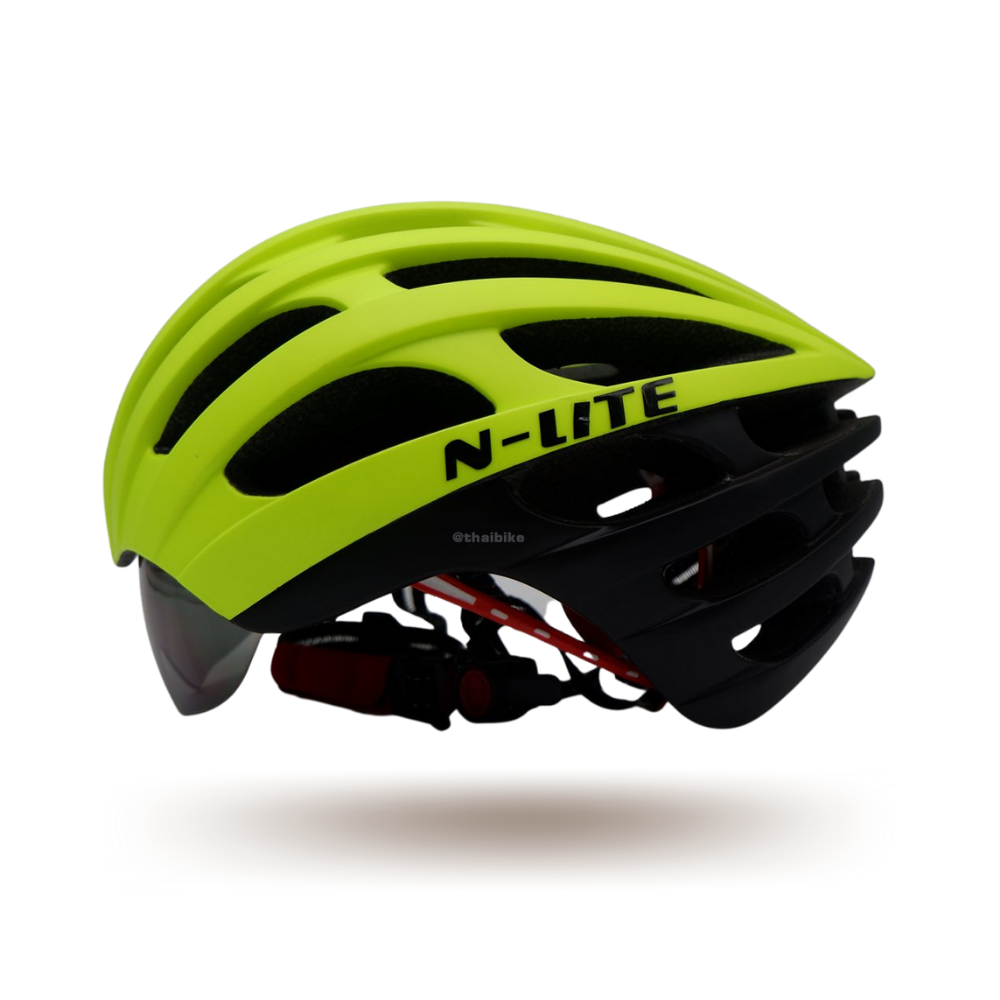 หมวกกันน็อคจักรยาน FASTBIKE N-LITE D-GROUP 02 มีแว่นในตัว เก็บแว่นได้