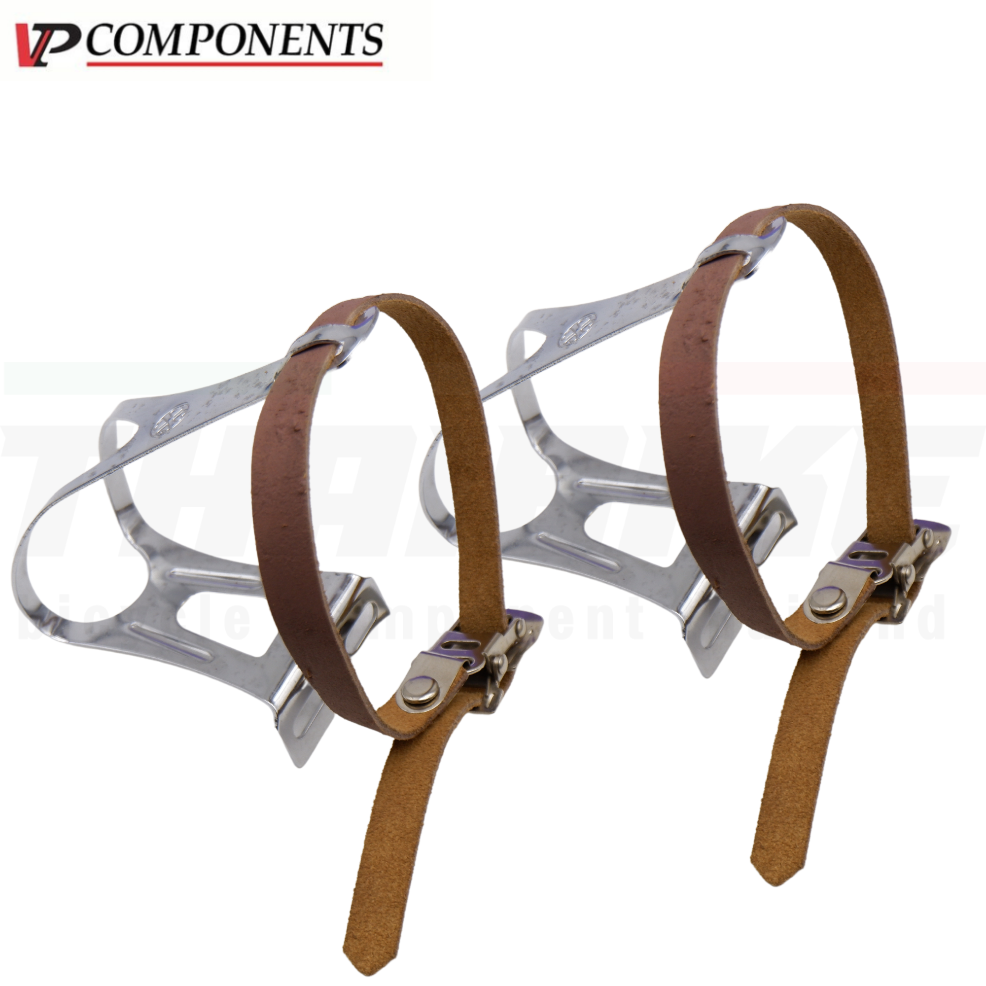 ตะกร้อติดบันไดจักรยาน 2 ข้าง VP COMPONENT Toe Clips สายหนังแท้