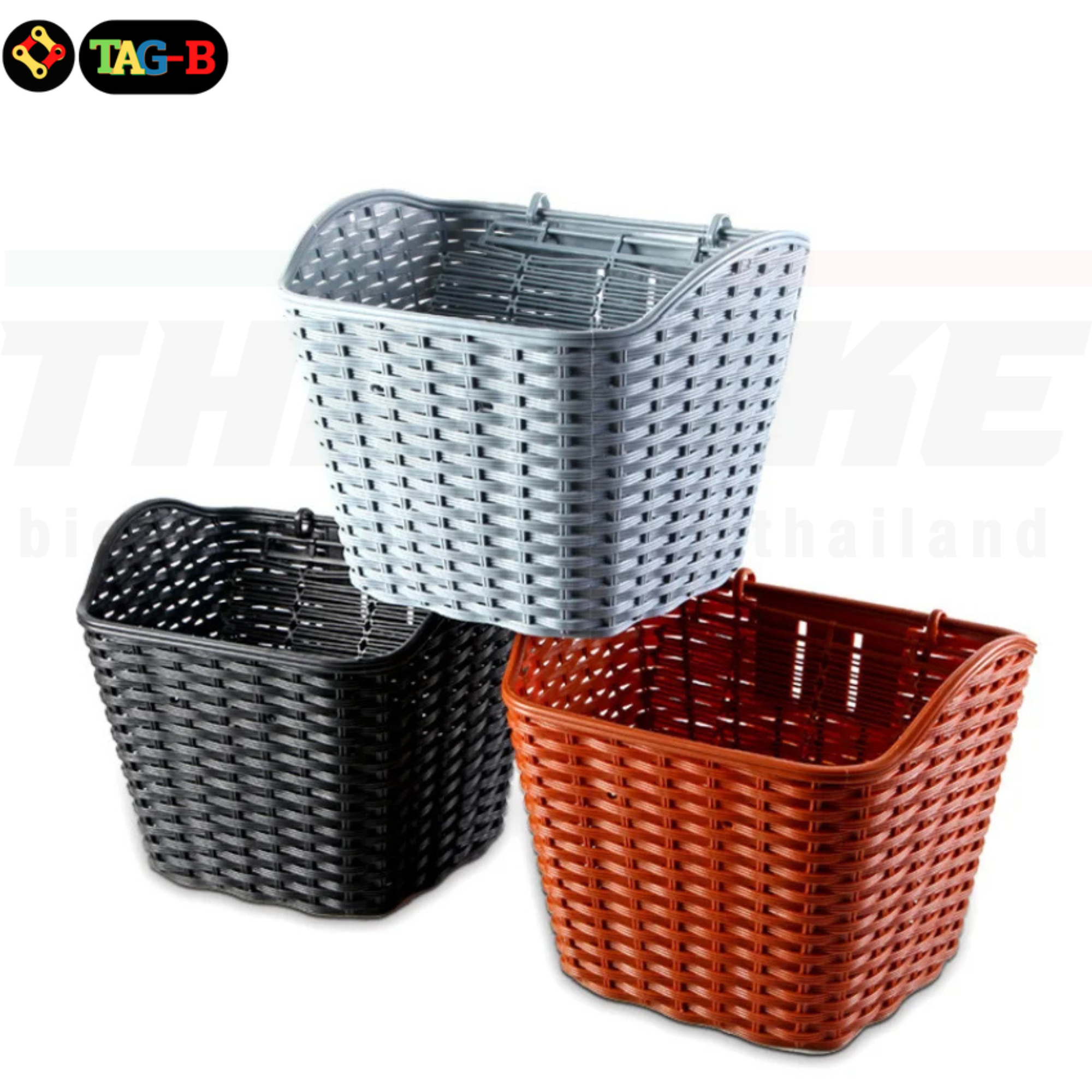 ตะกร้าหน้าจักรยานแม่บ้านแบบวินเทจ พลาสติก TAG