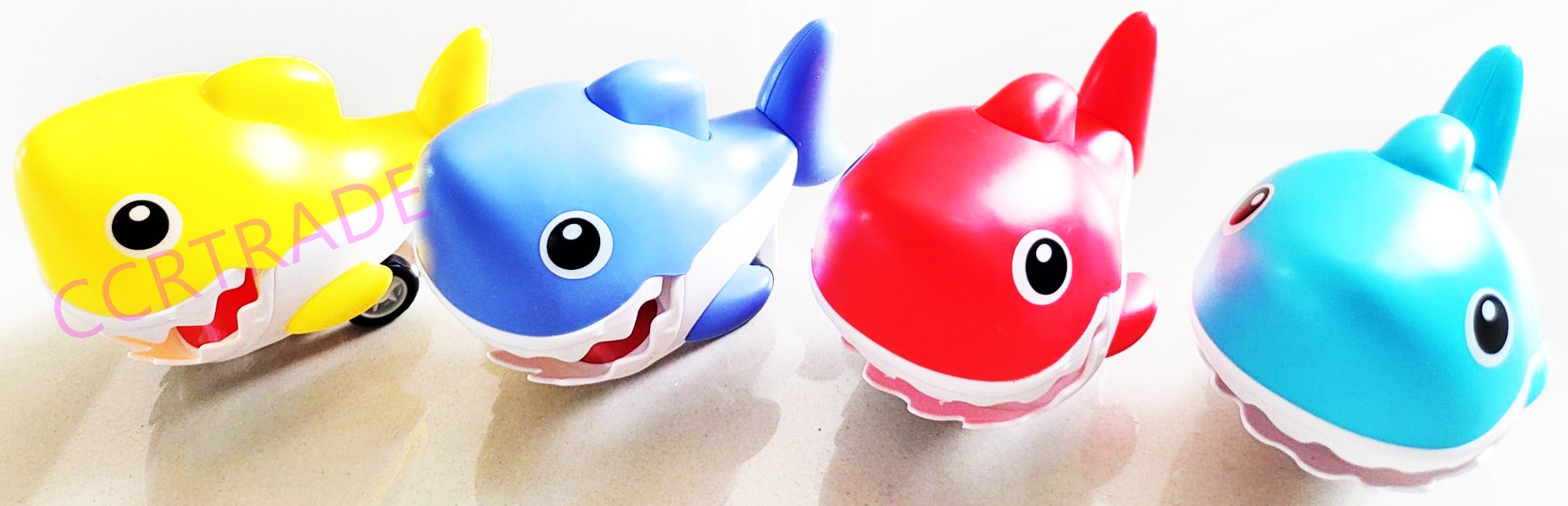 ฉลามสีสดกดซิ่งกล่อง 5.5x9 ซม.(งานห้าง)