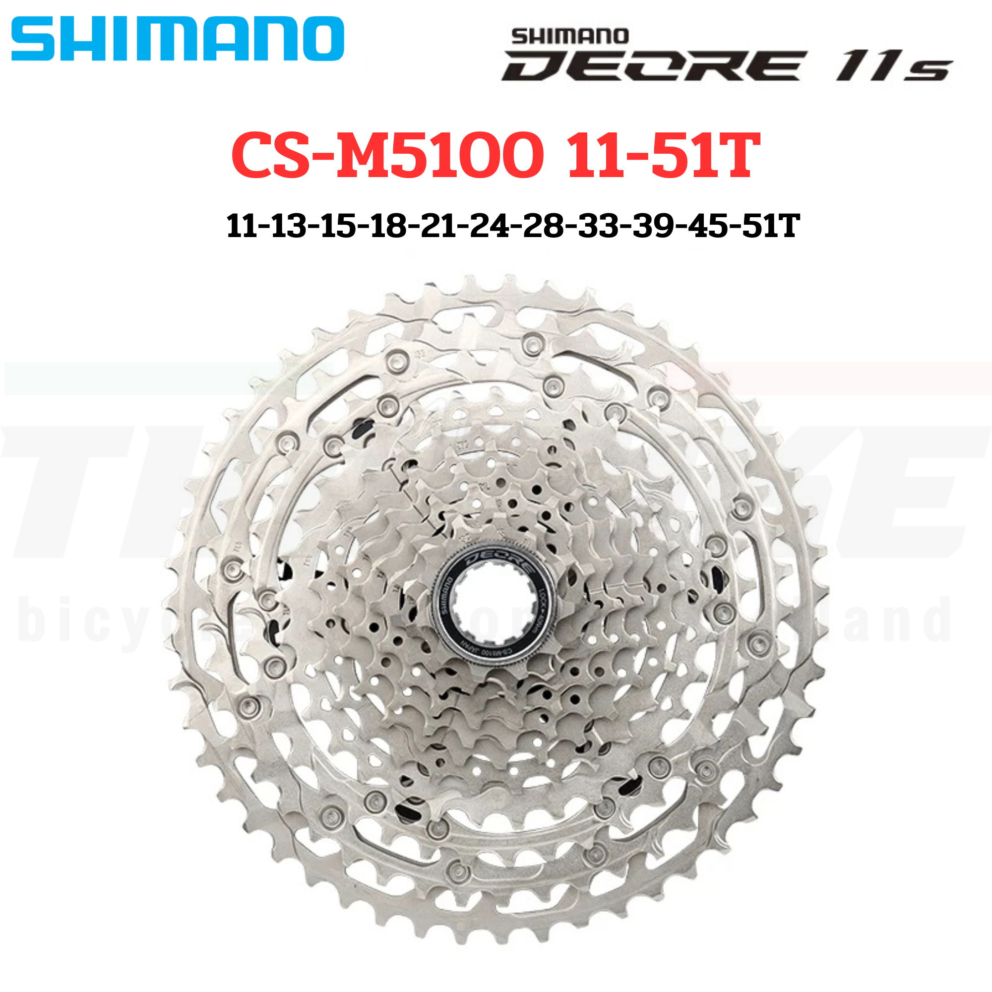 สเตอร์จักรยาน Shimano Deore 11 Speed CS-M5100 ขนาด 11-42 / 11-51 ของแท้ศูนย์ไทย