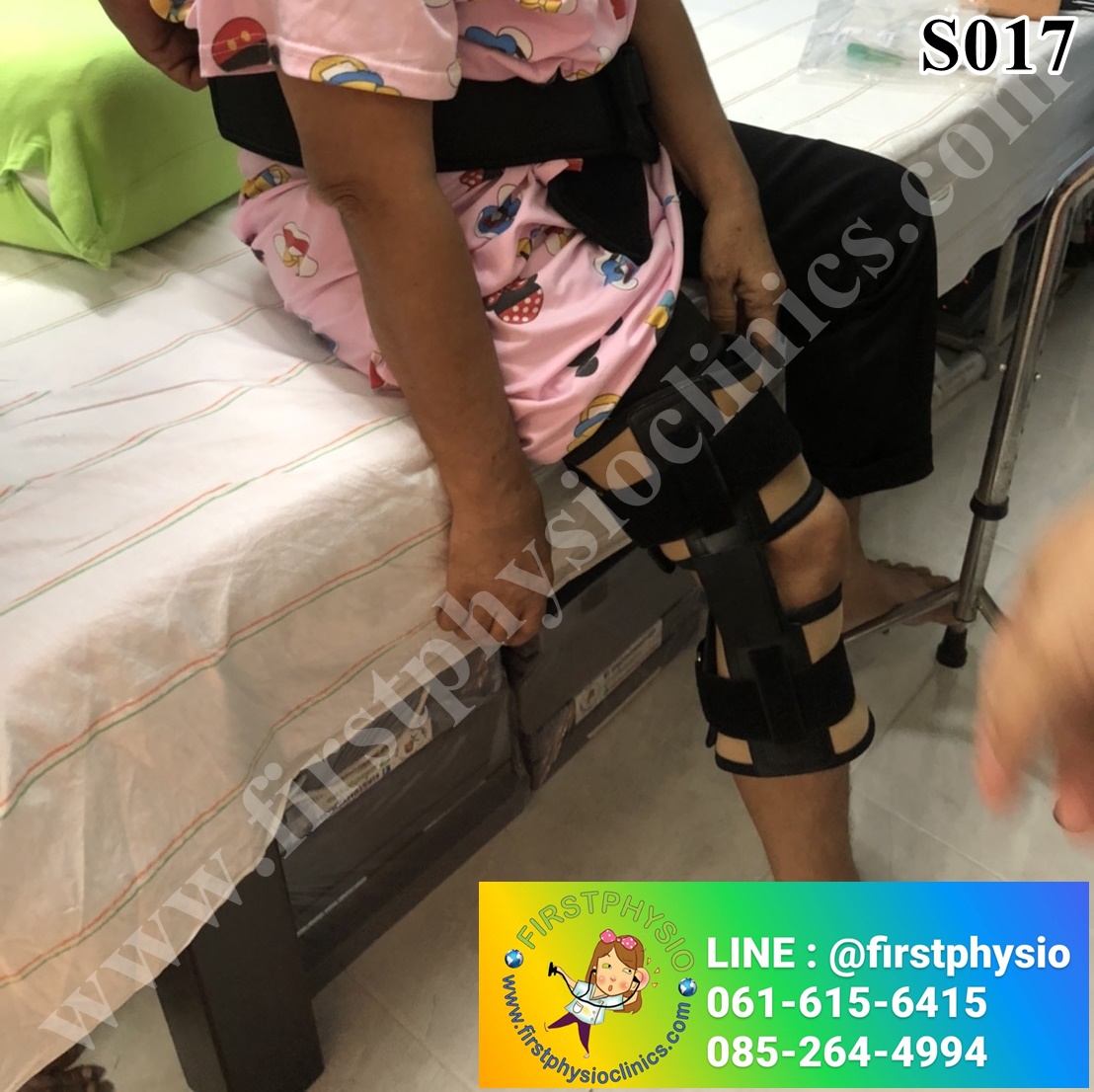 อุปกรณ์พยุงเข่าปรับองศาได้แบบสั้น/ประคองเข่าปรับมุม/พยุงเข่าแกนอลูมิเนียม Hinge Knee Support