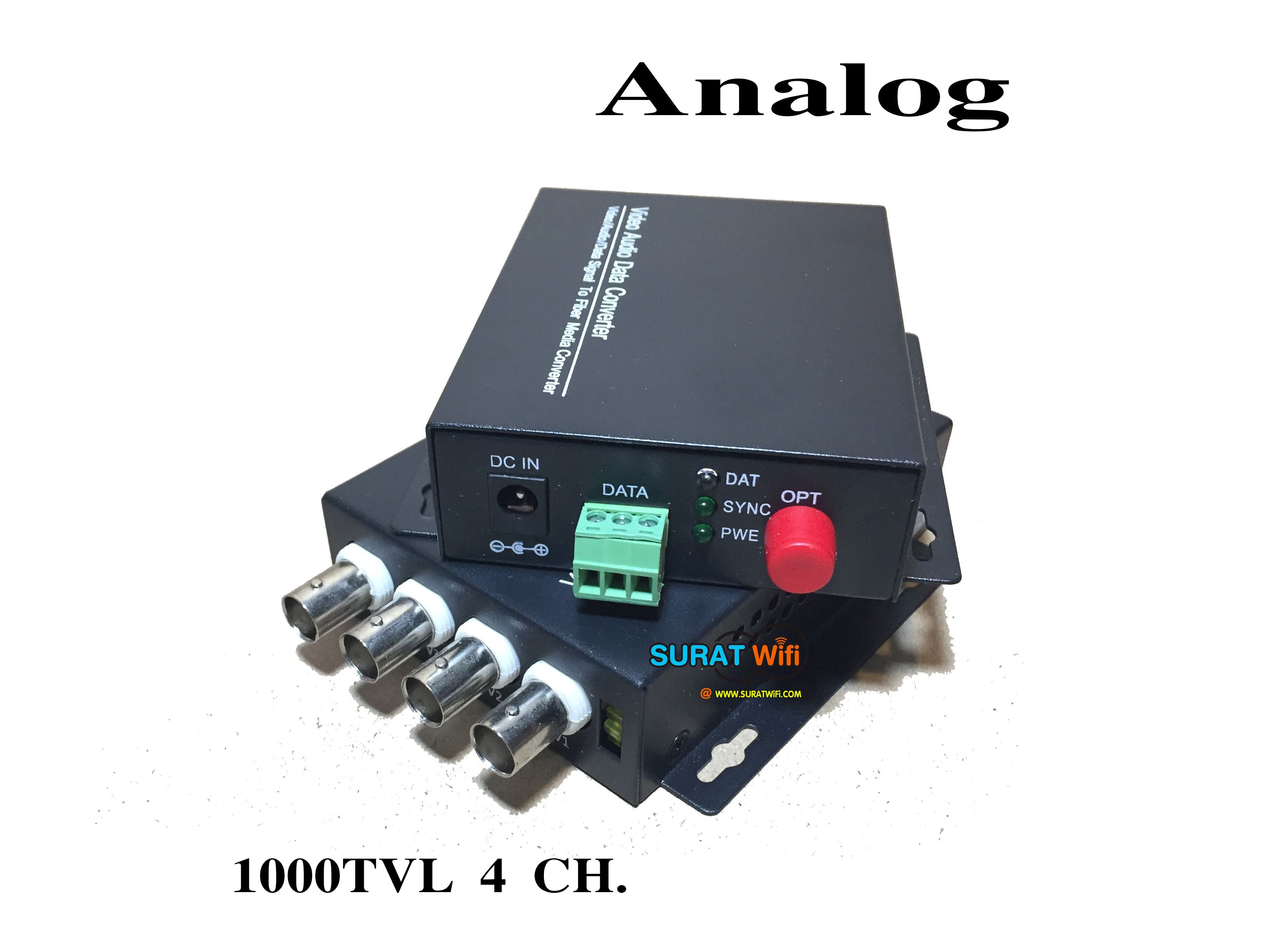 RG6 TO Fiber Converter 4 Channel สำหรับกล้องวงจรปิด 20KM