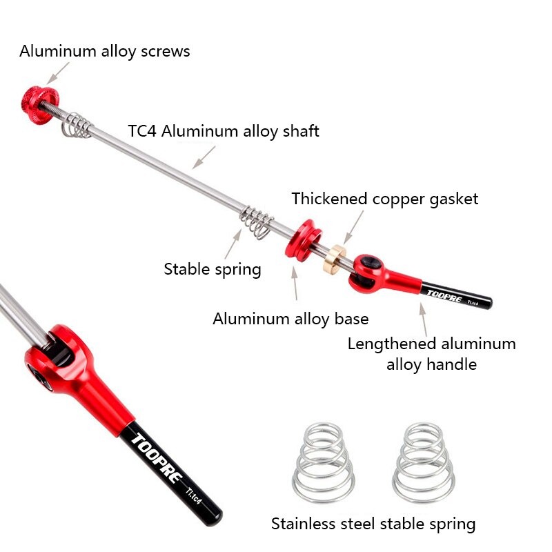 แกนปลดไทเทเนี่ยม TOOPRE แกนปลดล้อจักรยาน 52 กรัม