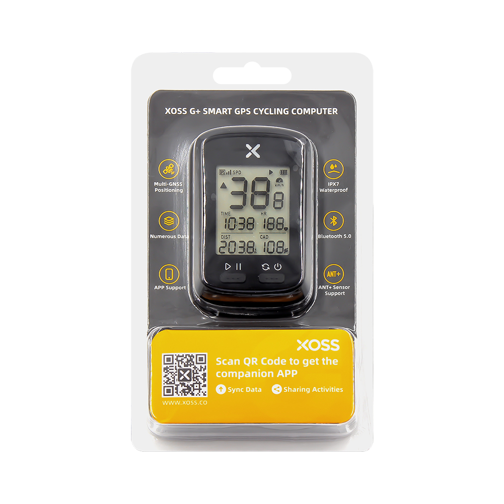 ไมล์วัดความเร็วจักรยานแบบ GPS ยี่ห้อ XOSS G+ ชาร์จ USB มีไฟกลางคืน