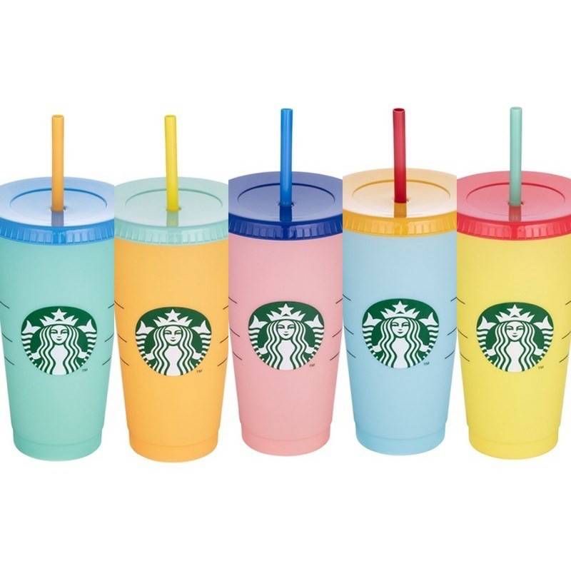 แก้วเปลี่ยนสีตามอุณหภูมิ starbucks🎠 รุ่น limited🎉 พร้อมส่งจากไทย 🎁ค่าส่งถูก‼️แก้วใส่น้ำเย็นแล้วเปลี่ยนสี