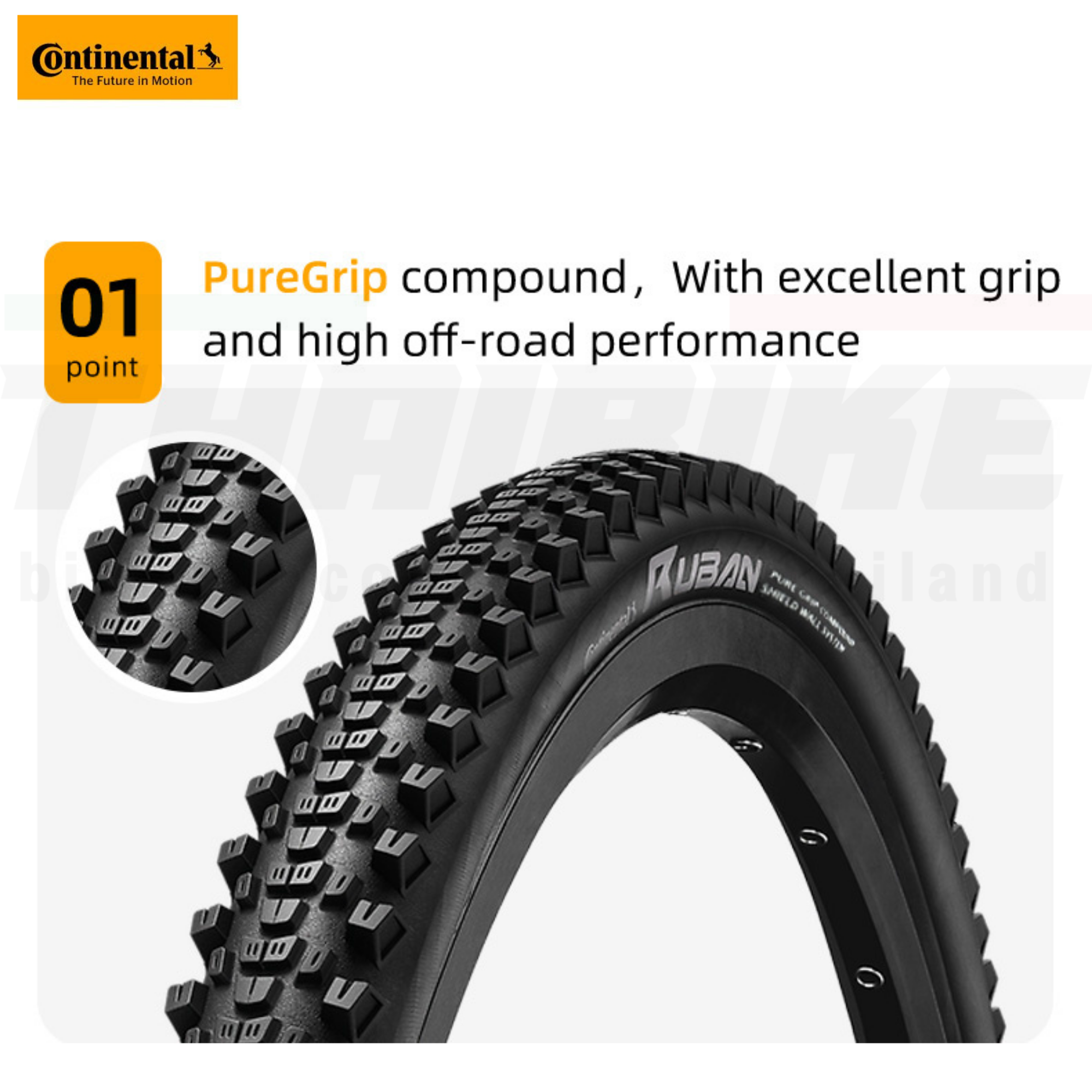 ยางนอกจักรยานเสือภูเขาขอบพับ Continental รุ่น RUBAN ขนาด 29X2.1 29X2.3