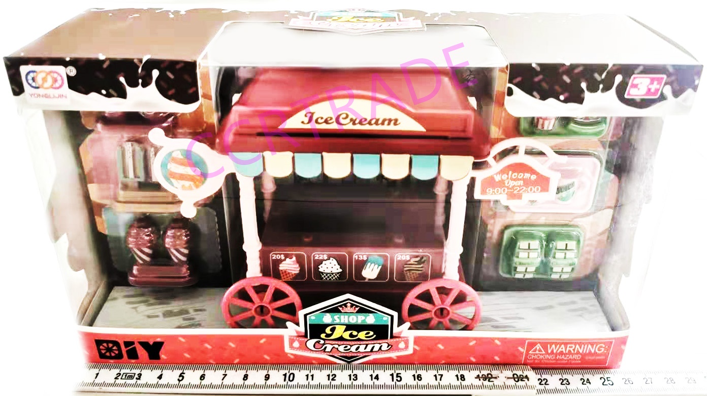 เซ็ทร้านรถเข็นไอศครีม DIY กล่อง(งานห้าง) 15.5x26 ซม.(1x3)