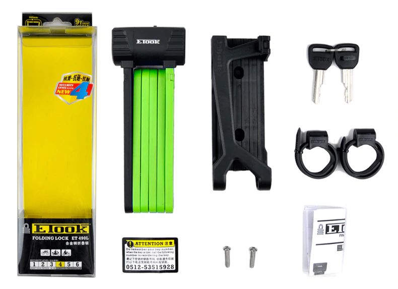 สายล็อคจักรยานแบบพับได้ ตัดไม่ขาด ยี่ห้อ ETOOK รุ่น ET490S ET490S