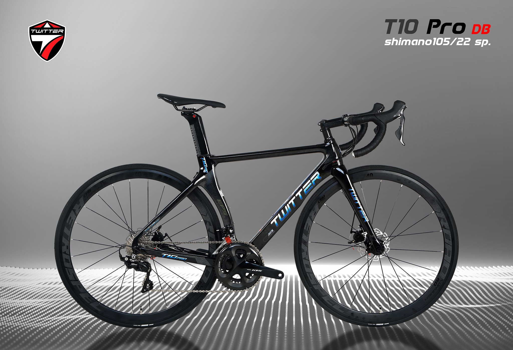 จักรยานเสือหมอบดิสก์เบรค TWITER รุ่น T10 PRO (DB) สีด size 50