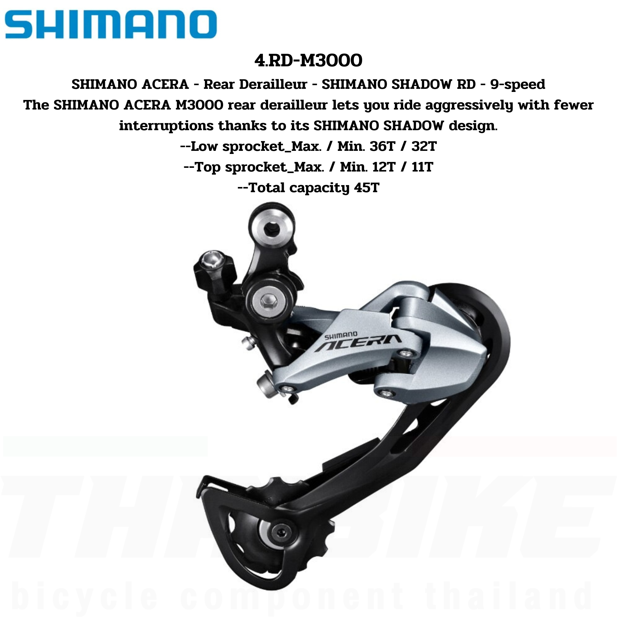 มือเกียร์ สับจาน ตีนผี SHIMANO ACERA SL-M3000 R/L 3X9-SPD อะไหล่จักรยาน