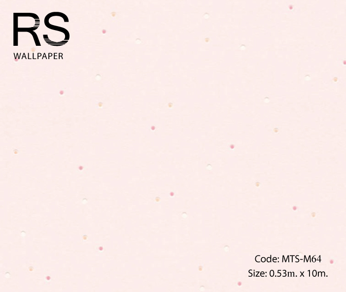 วอลเปเปอร์ลายจุดหลากสีพื้นสีชมพู MTS-M64