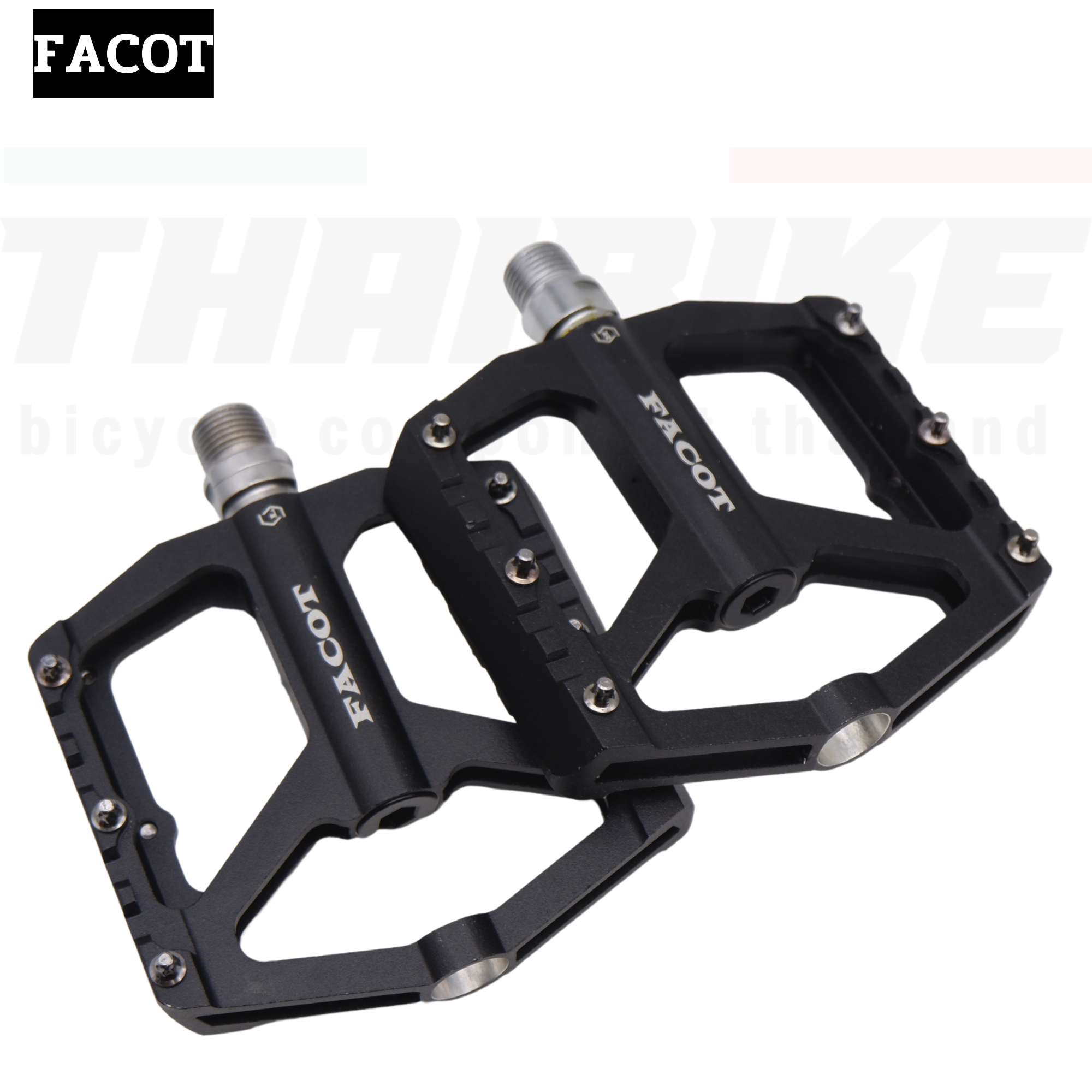 บันไดจักรยานเสือหมอบเสือภูเขา พื้นกว้าง อลูมิเนียมแบบริ่ง CNC FACOT