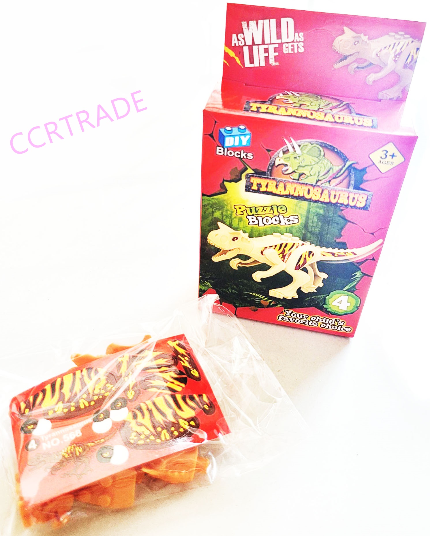 เลโก้ไดโนเสาร์+สติ๊กเกอร์กล่อง 7.5x13 ซม.(งานห้าง)