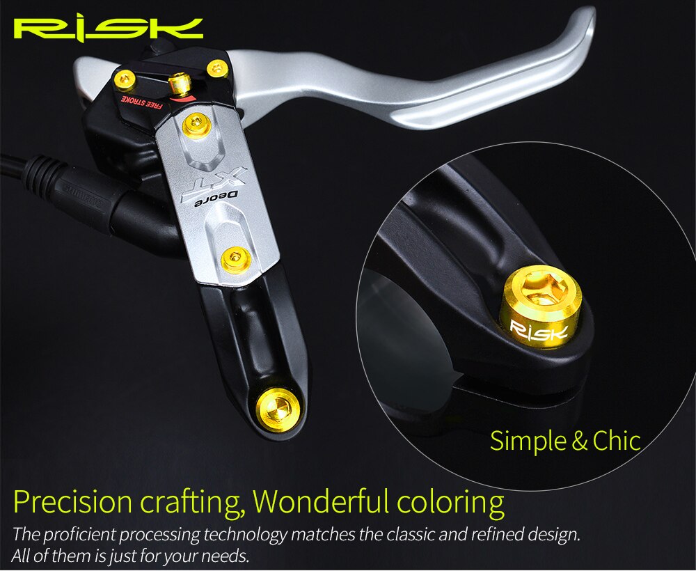 ชุดน็อตไทเทเนี่ยมแต่งจักรยาน RISK ใส่เบรค TITANIUM for Shimano XT775 (กล่องมีตำหนิ)