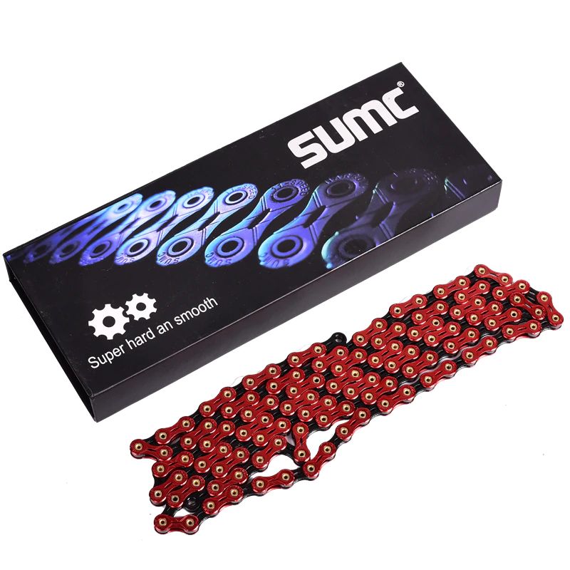 โซ่จักรยาน SUMC 11SPD สีแดง 166 ข้อ
