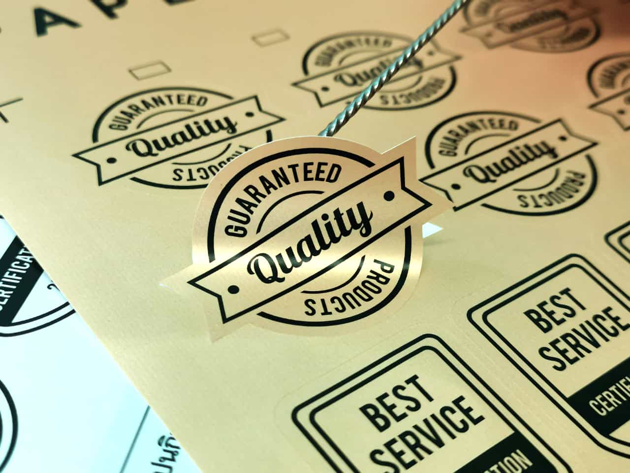 ฉลากสินค้าสีทอง สติ๊กเกอร์ฟรอยทอง (ทองด้าน)