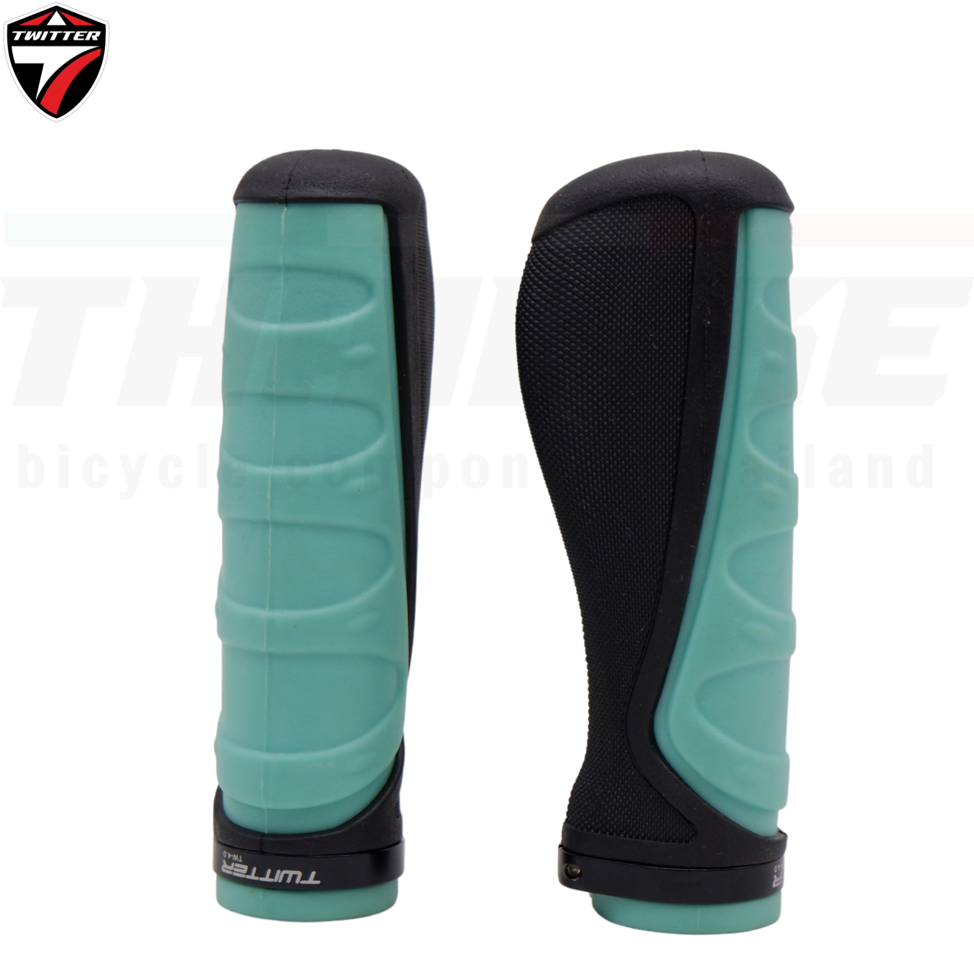 ปลอกแฮนด์จักรยานเสือภูเขาแบบยางมีตัวรัด T.WITTER รุ่น TW 4.0 รุ่นยาง นุ่มมือ