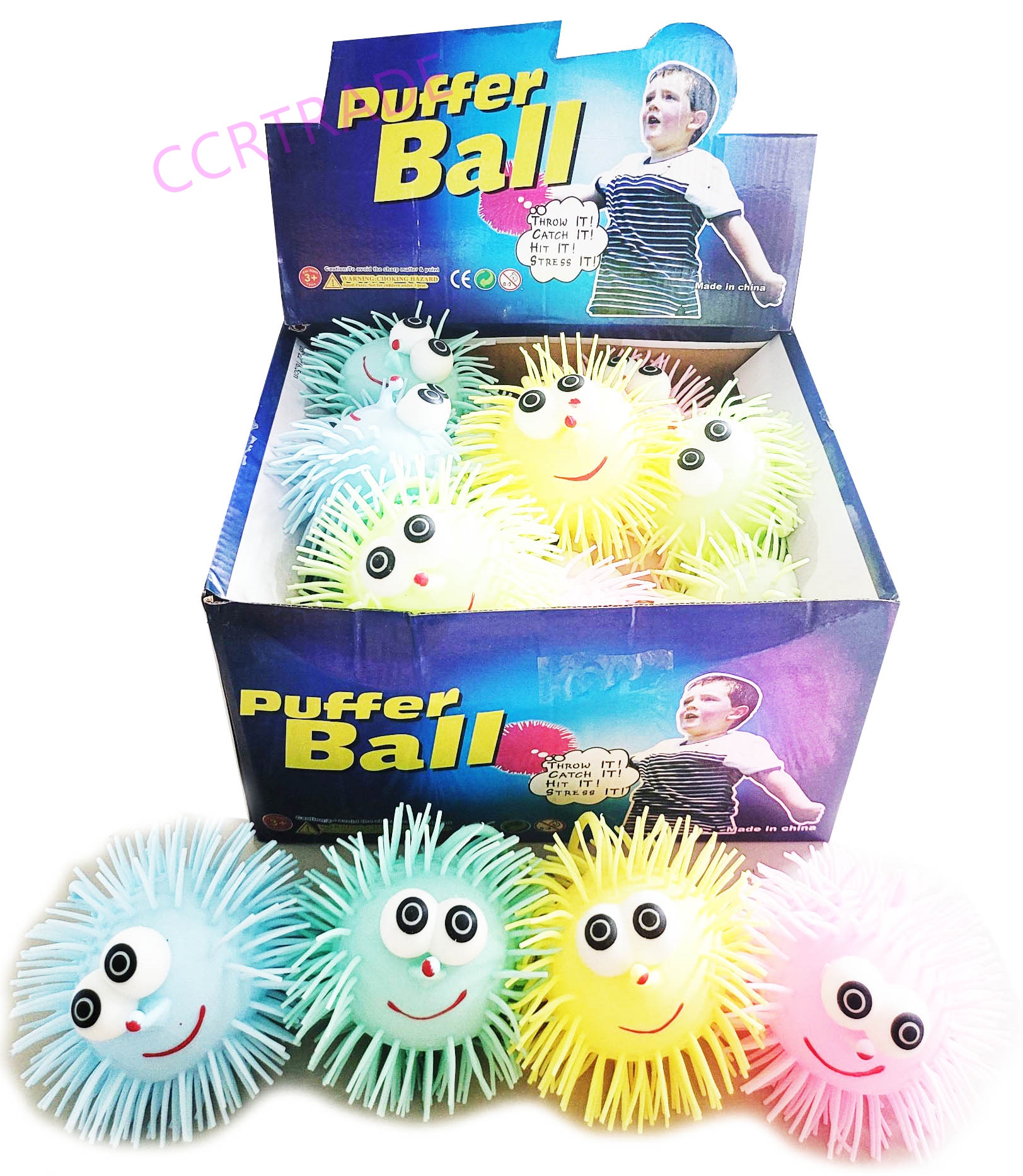 เม่นตาโตสีหวานเด้ง มีไฟกล่อง 28.5 ซม.(1x24)