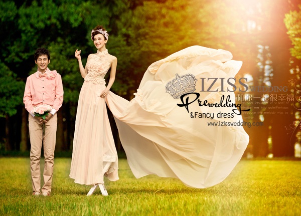 PW173 - Pre order ชุดคู่ถ่ายพรีเวดดิ้ง (prewedding dress) & ชุดแต่งงานแฟนซี (Fancy wedding dress)ชายหญิง "ธีมสีชมพู-โอโรส"