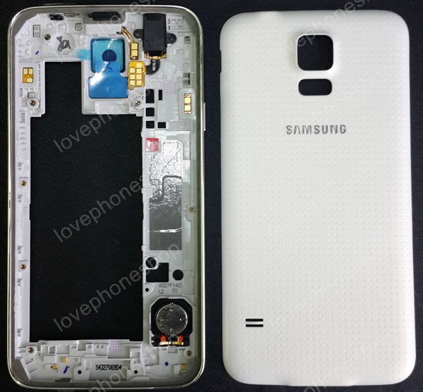 ชุดเคสกลางและฝาหลัง Samsung Galaxy S5 (I9600) สีขาว (Original Genuine Part) ส่งฟรี!